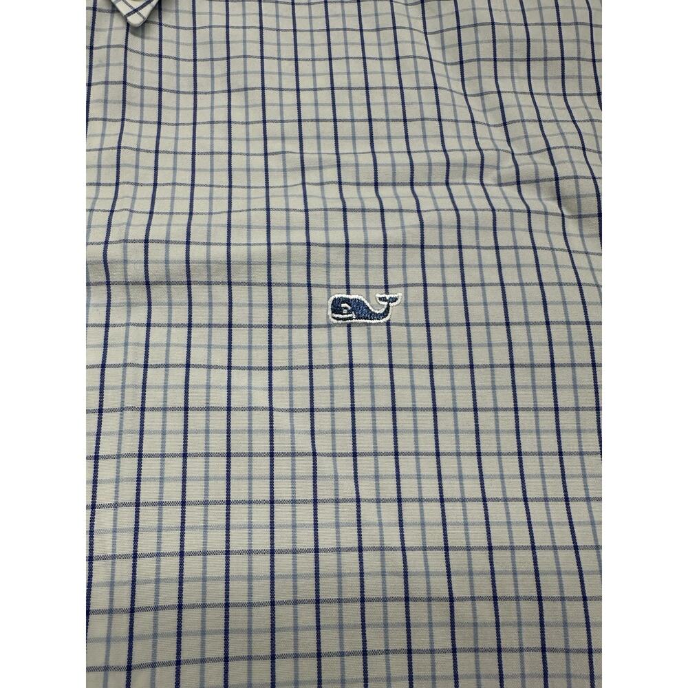 Vineyard Vines Shirt Mens Medium Blue Plaid WHALE SHIRT Long Sleeve 100% Cotton - Picture 3 of 8